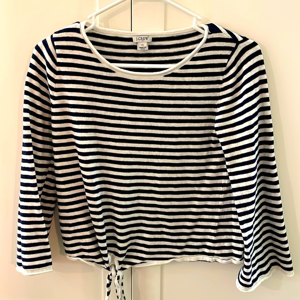 Striped blue and white J.Crew sweater